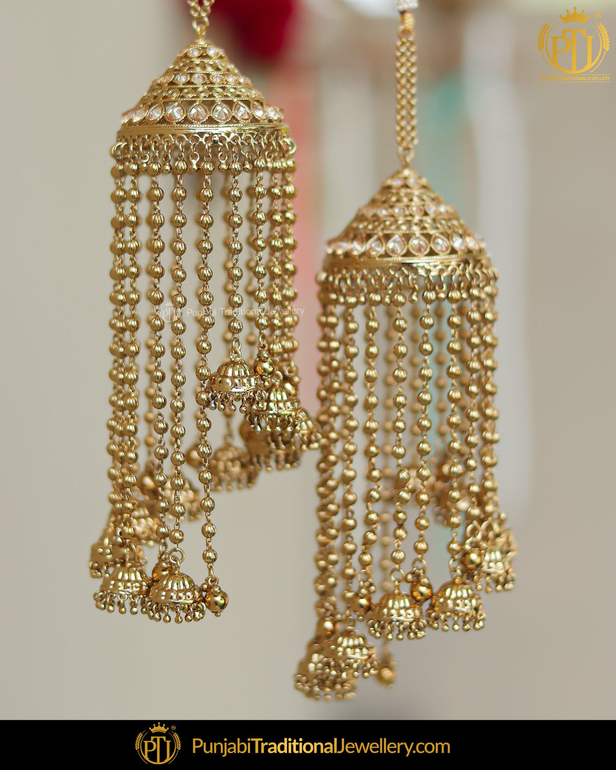Gold Finished Champagne Stone Bridal Kalira