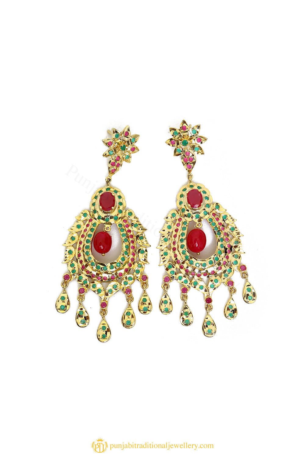 Gold Finished Earrings by PTJ