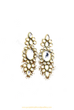 Gold Finished Kundan Earrings By PTJ