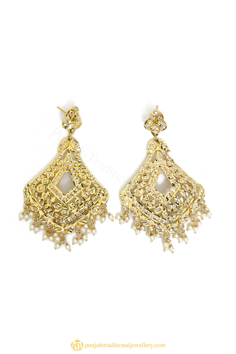 Gold Finished Earrings by PTJ