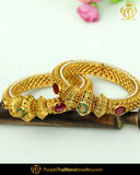 Gold Finished Rubby Johda bangles Openable Bangles (Pair) | Punjabi Traditional Jewellery Exclusive