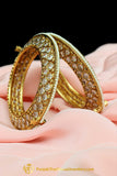 Feerozah Gold Finished Polki Openable Karra Bangles (Pair) | Punjabi Traditional Jewellery Exclusive