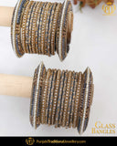 Grey Pearl (For Both Hands) Glass Bangles Set | Punjabi Traditional Jewellery Exclusive
