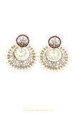 Gold Finished Pearl Kundan Earrings By PTJ