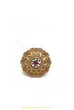 Antique Gold Finished Kundan Ring By PTJ