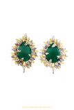 Gold Finished Emerald AD Studs By PTJ