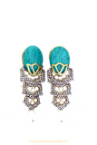 Gold Finished Firoza AD Studs By PTJ