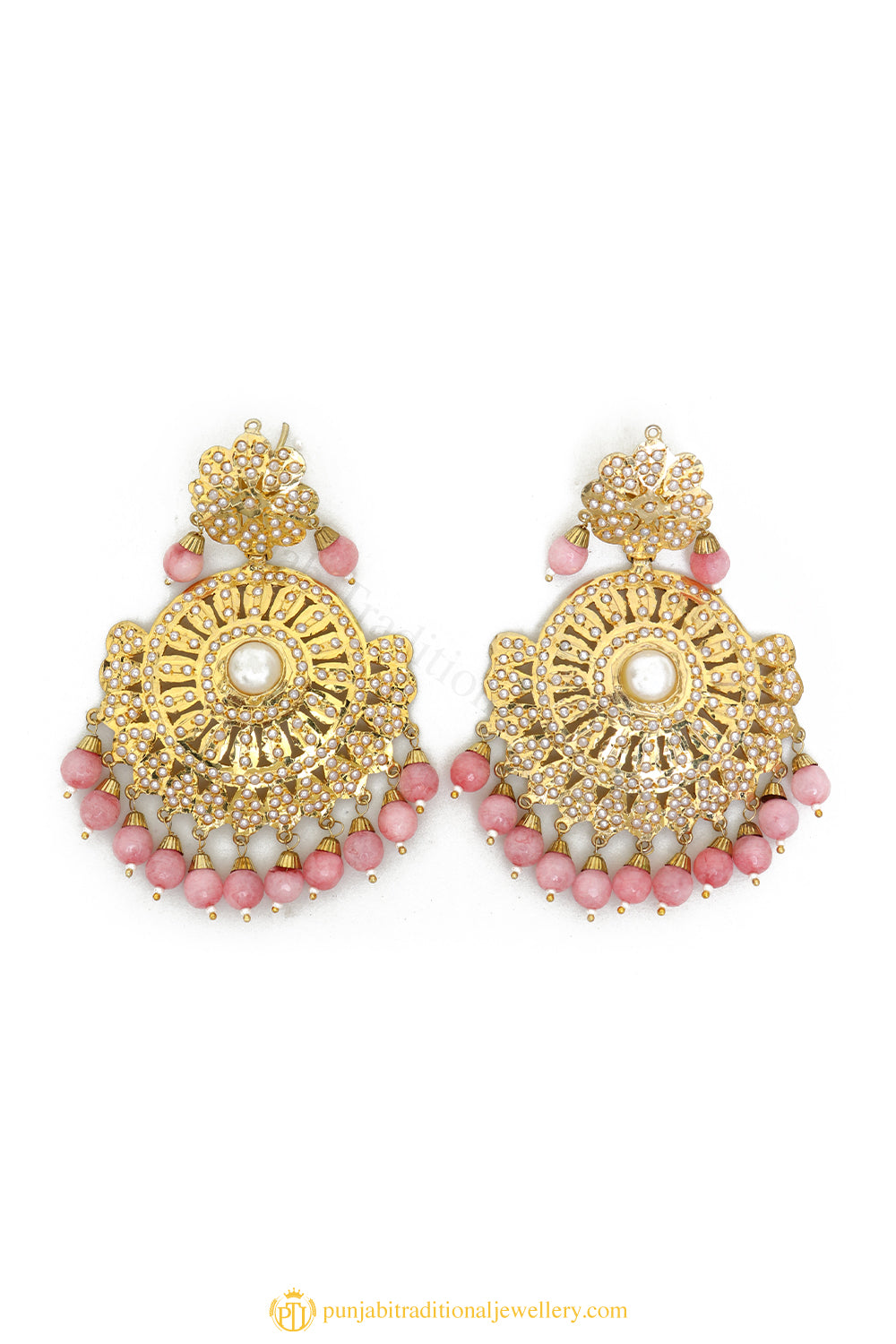 Gold Finished Earrings by PTJ