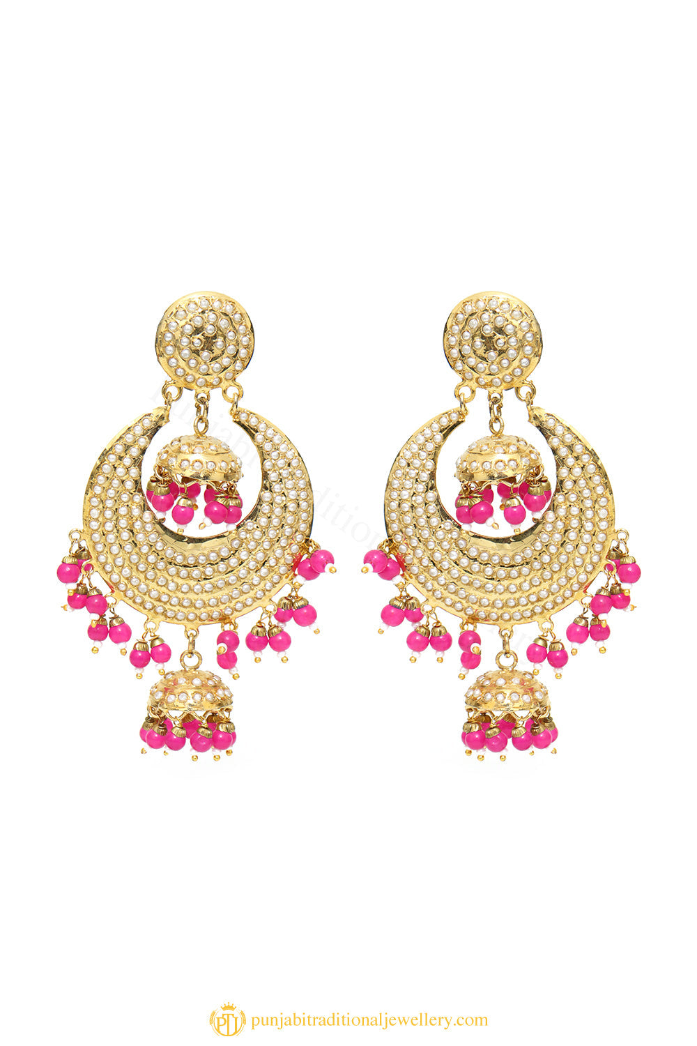 Gold Finished Earrings by PTJ