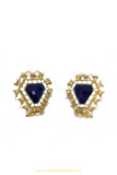 Gold Finished Blue Studs By PTJ