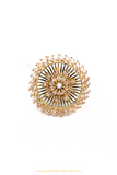 Gold Finished Navratan Kundan Ring By PTJ