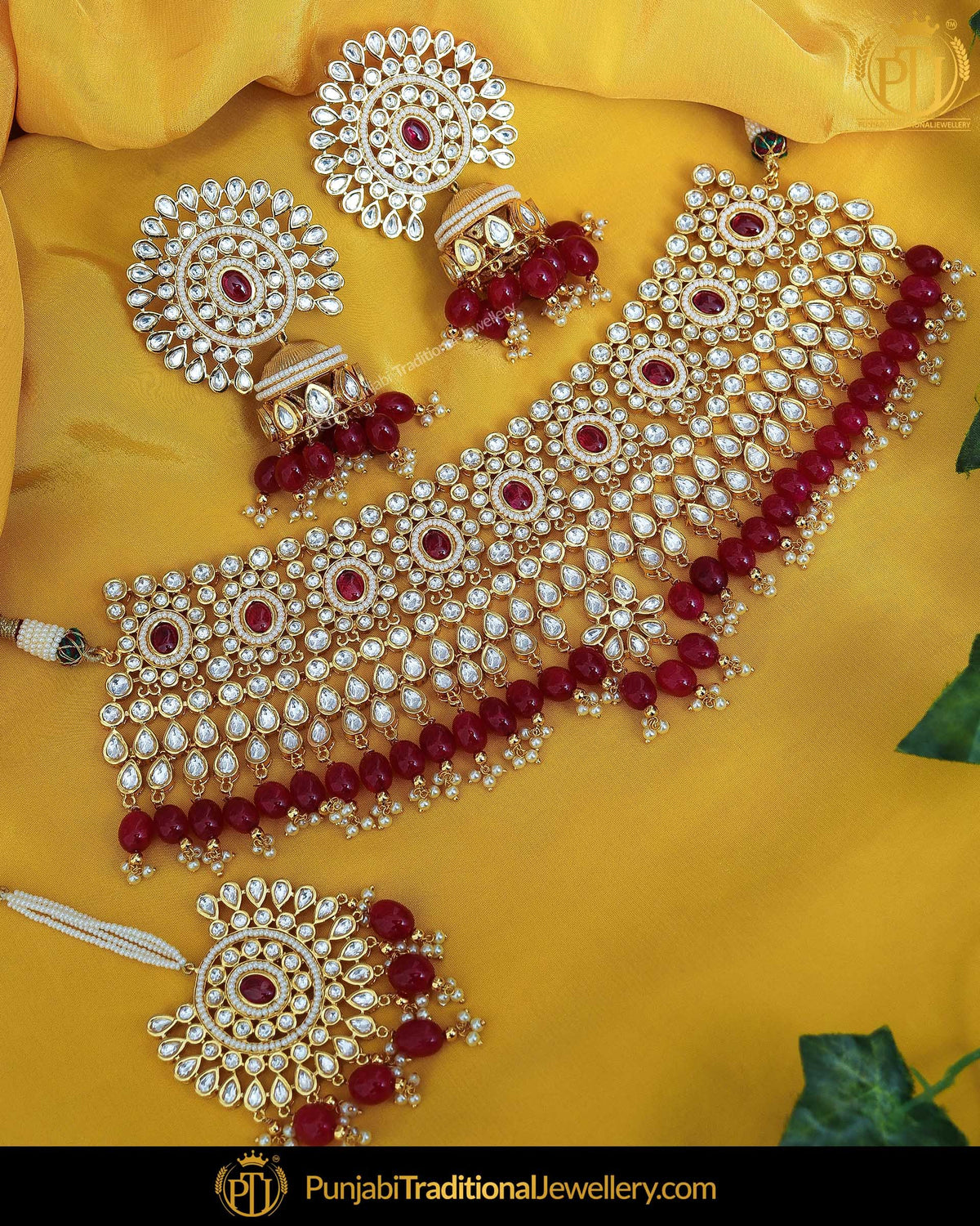 Rubby  Kundan Pearl Choker Set | Punjabi Traditional Jewellery Exclusive