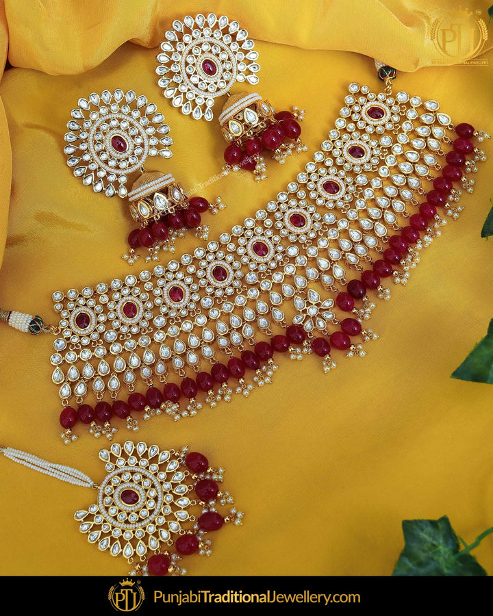 Rubby  Kundan Pearl Choker Set | Punjabi Traditional Jewellery Exclusive