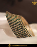 AD Stone Green Bangles Set (12 piece) | Punjabi Traditional Jewellery Exclusive