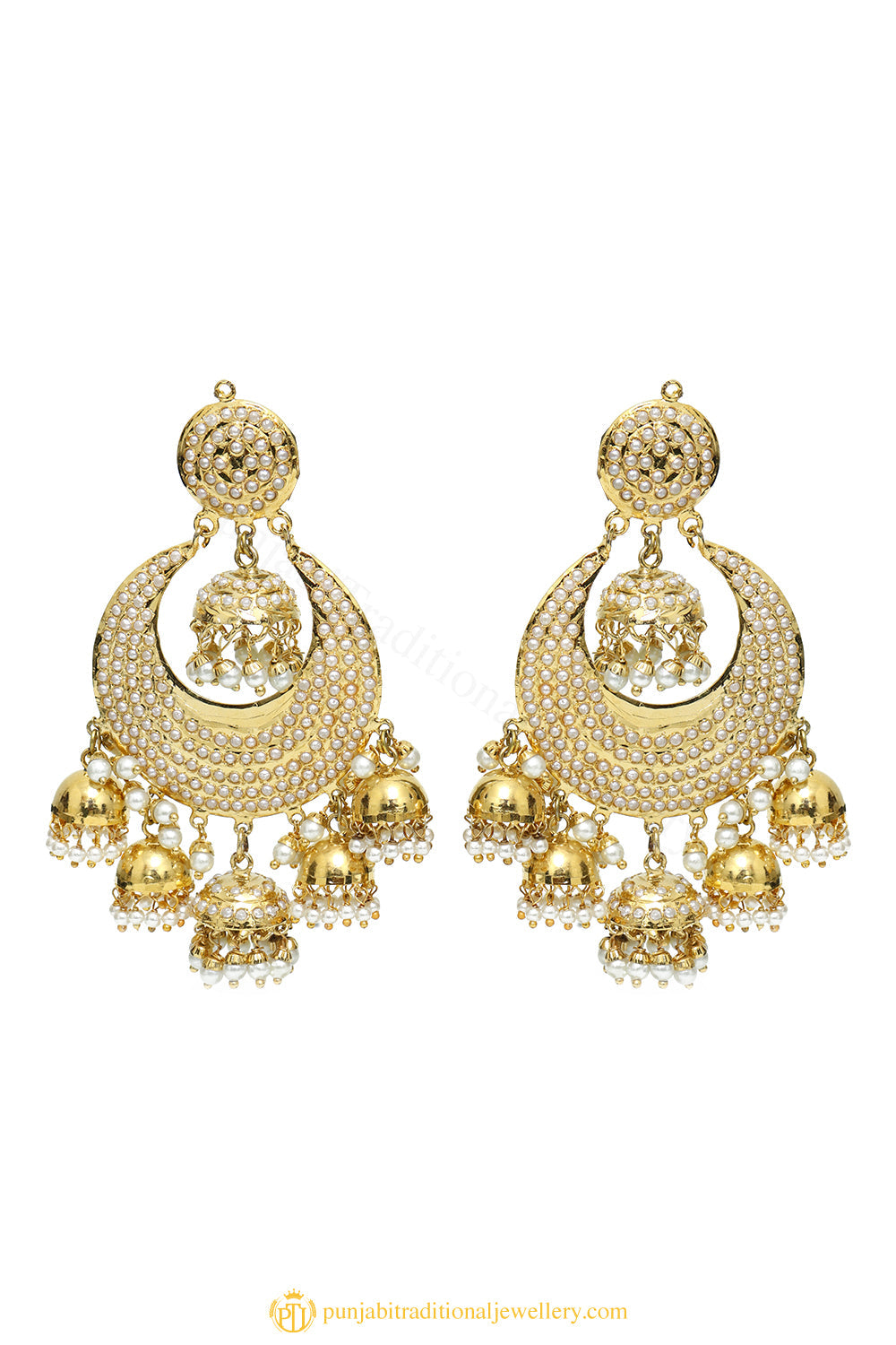 Gold Finished Earrings by PTJ