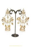 Gold Finished Kundan Pippal Patti Earrings by PTJ