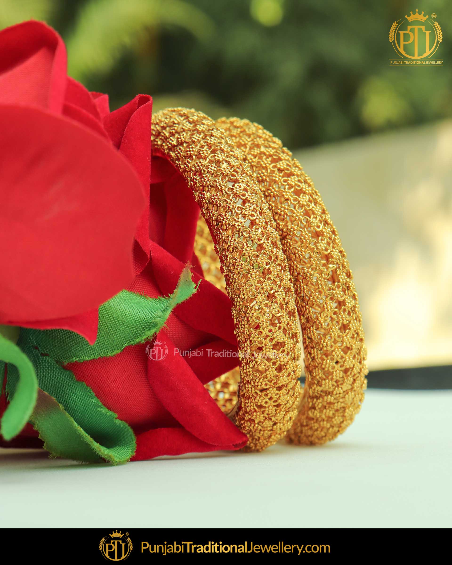 Gold Finished Johda bangles Openable Bangles (Pair) | Punjabi Traditional Jewellery Exclusive