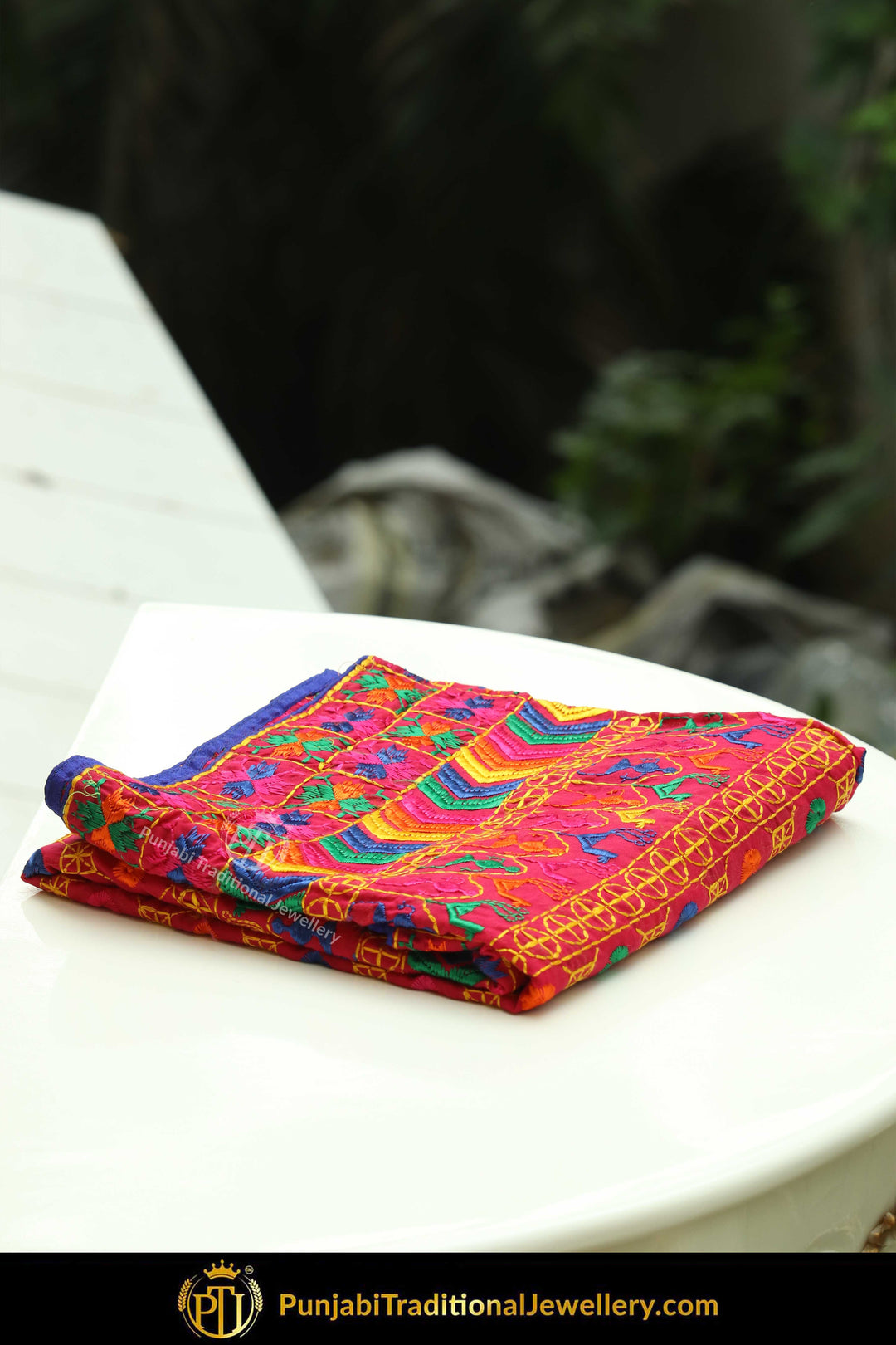 Multi Color Pure Phulkari Dupatta By Punjabi Traditional Jewellery