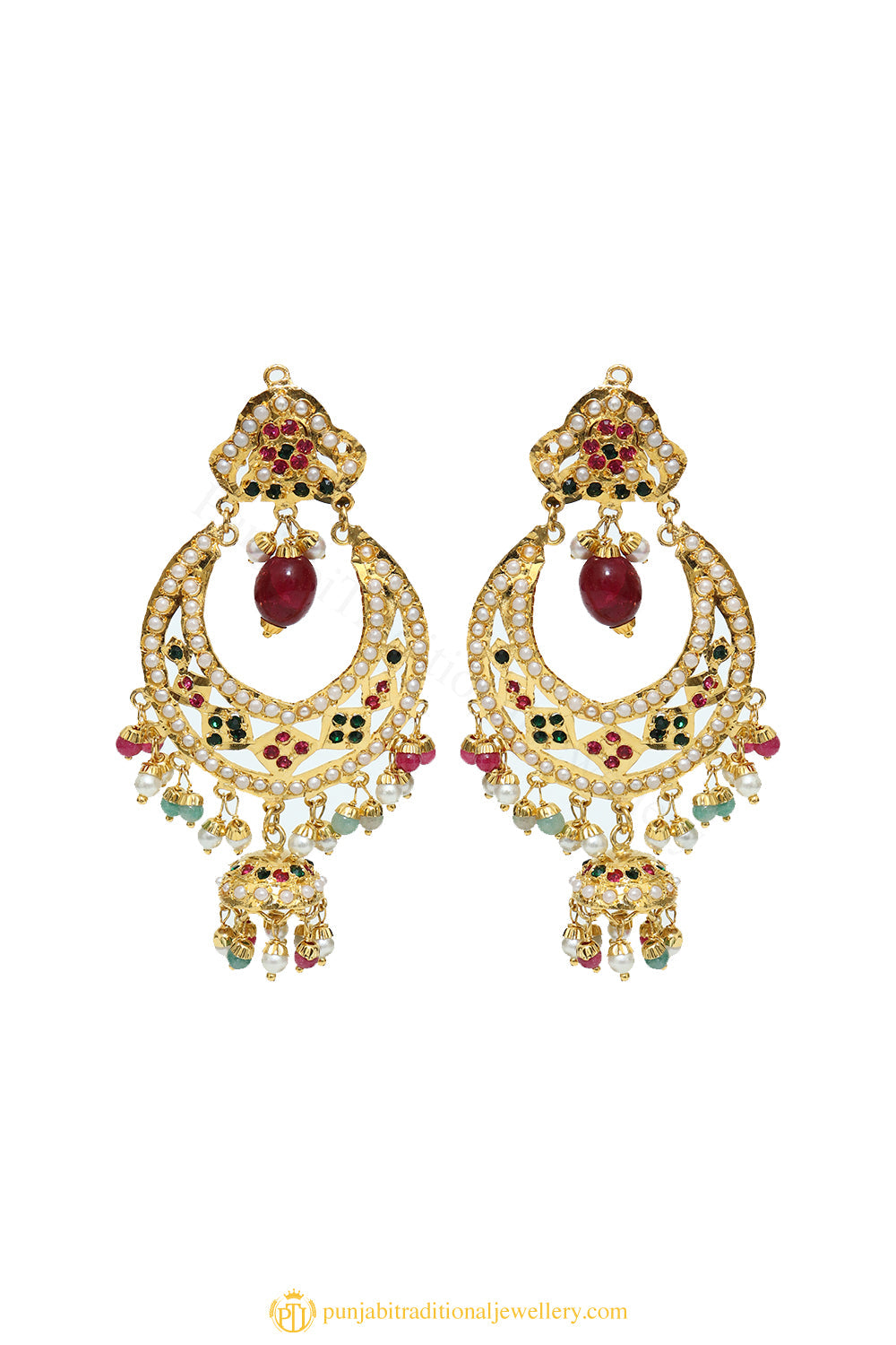 Gold Finished Earrings by PTJ
