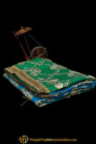 Firozi & Green Color Pure Phulkari Dupatta By Punjabi Traditional Jewellery