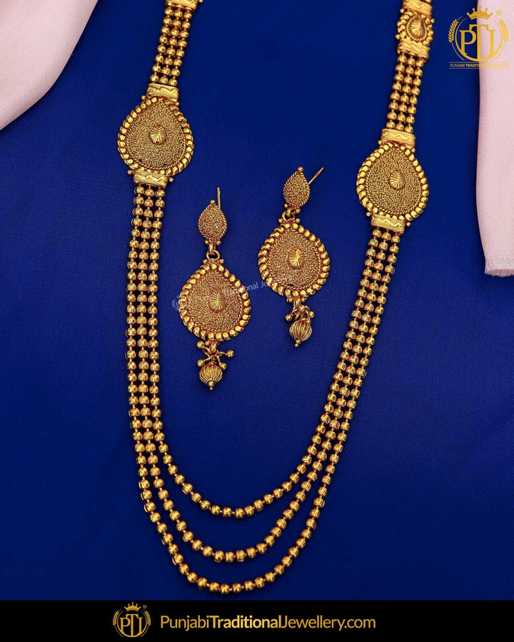 Antique Gold Finished Johda long Set  | Punjabi Traditional Jewellery Exclusive