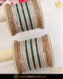 Silver Gold (For Both Hands) Glass Bangles Set | Punjabi Traditional Jewellery Exclusive