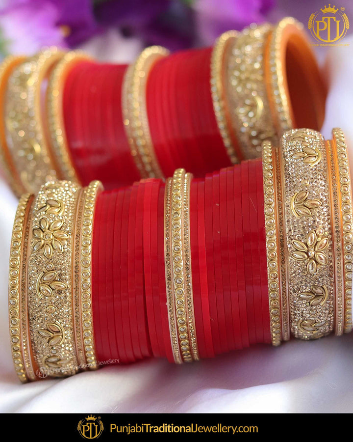 Red Pearl Bridal Chura | Punjabi Traditional Jewellery Exclusive