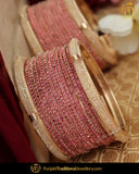 Antique Gold Finished Purple AD Stone Bangle Set (Both Hand Pair) | Punjabi Traditional Jewellery Exclusive