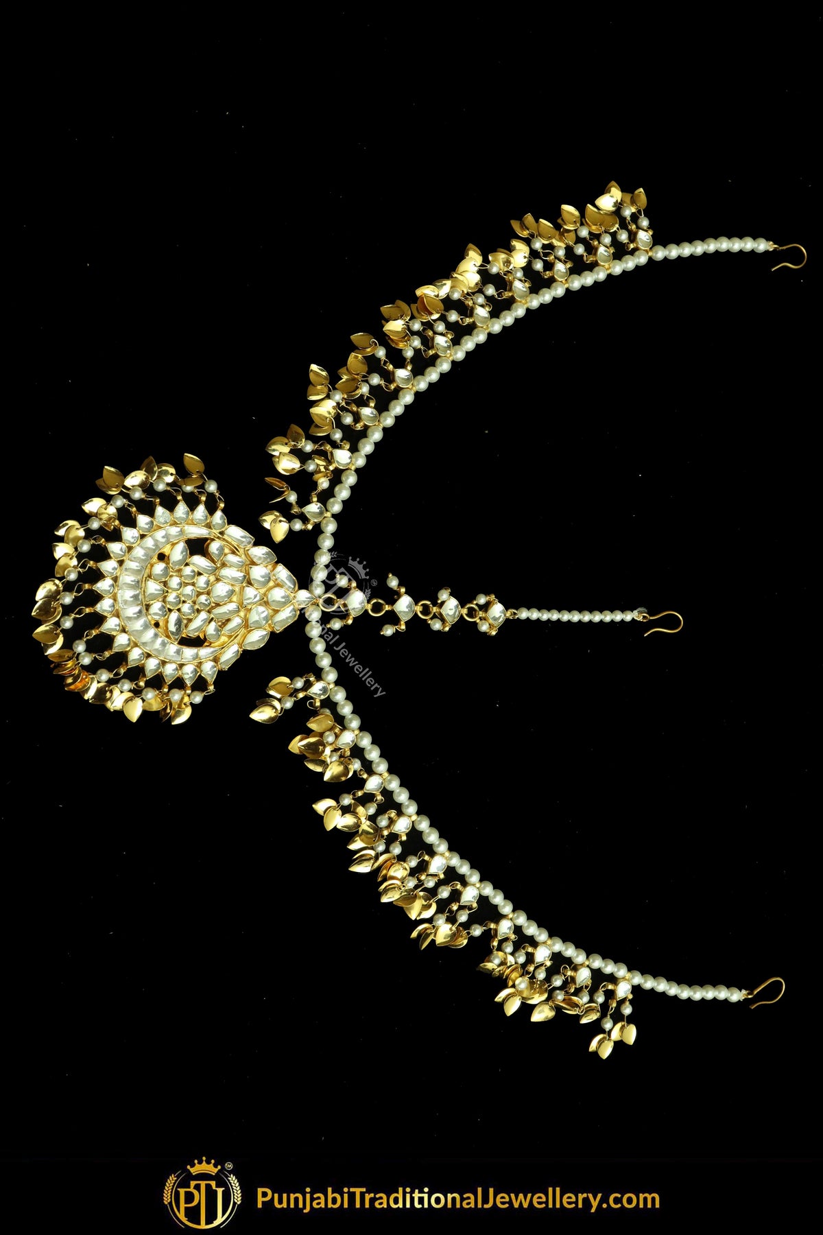 Gold Finished Kundan Pippal Patti Matha Patti | Punjabi Traditional Jewellery Exclusive