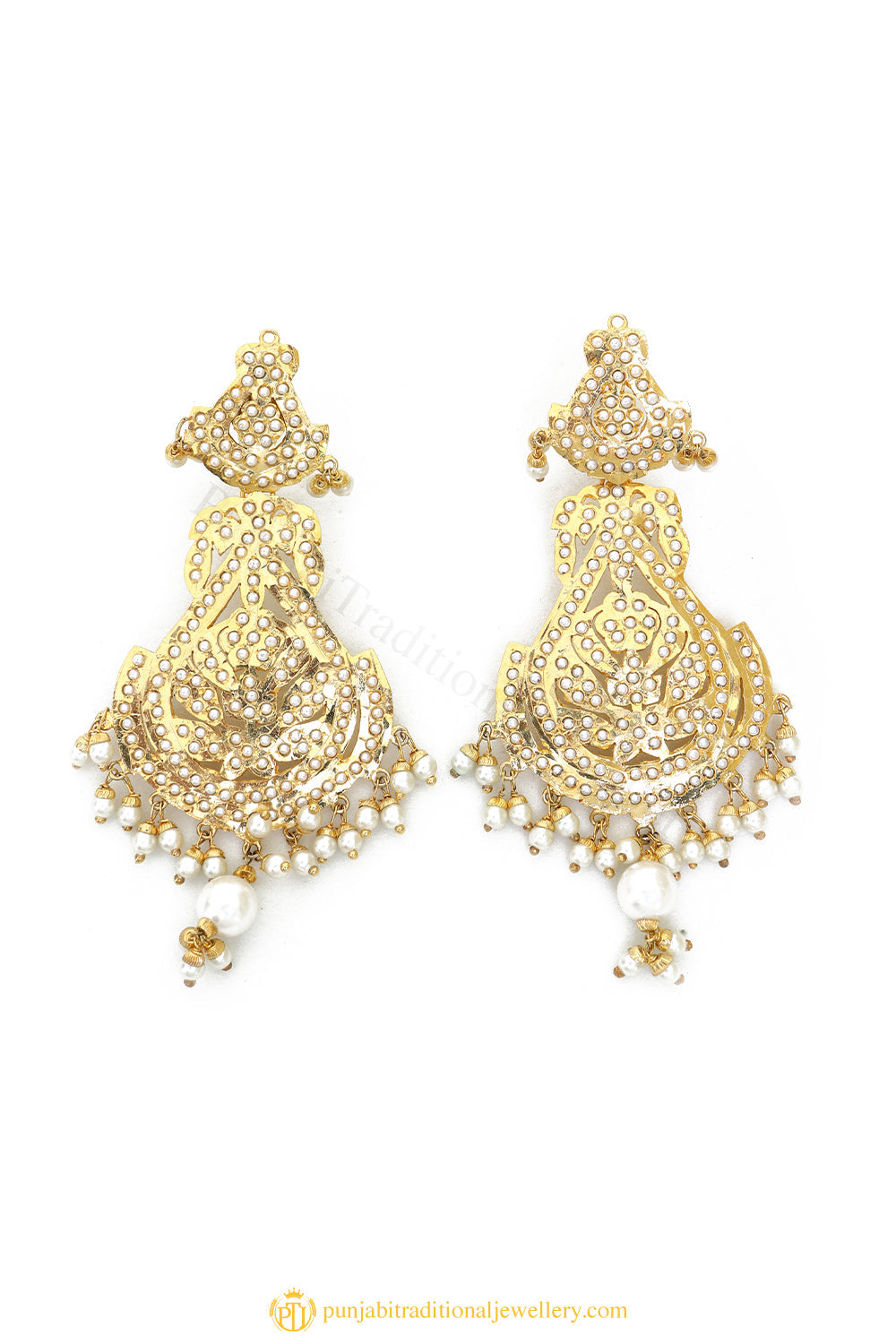 Gold Finished Earrings by PTJ