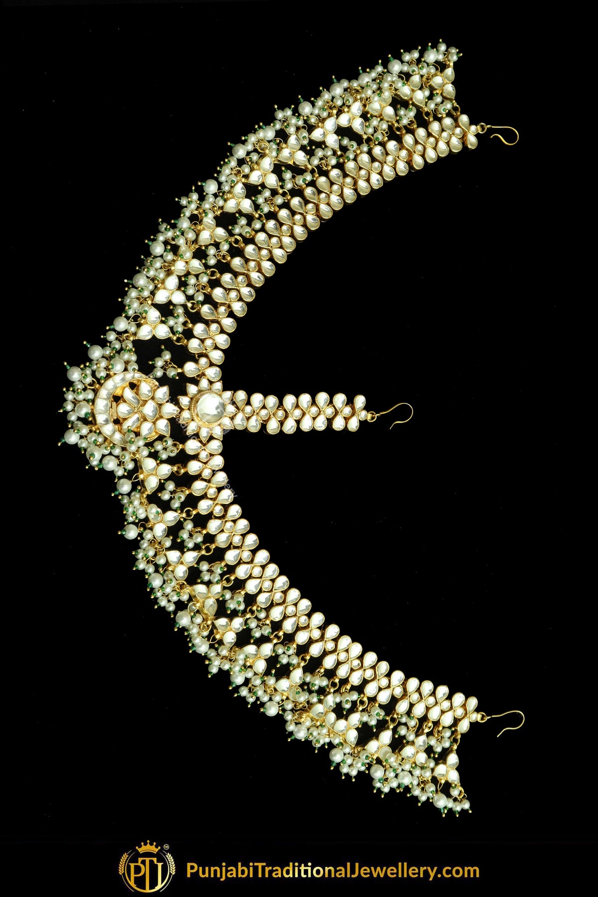 Gold Finished Kundan Pearl Matha Patti | Punjabi Traditional Jewellery Exclusive