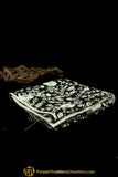 Black & White Color Pure Phulkari Dupatta By Punjabi Traditional Jewellery