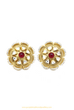 Gold Finished Rubby Kundan Studs By PTJ