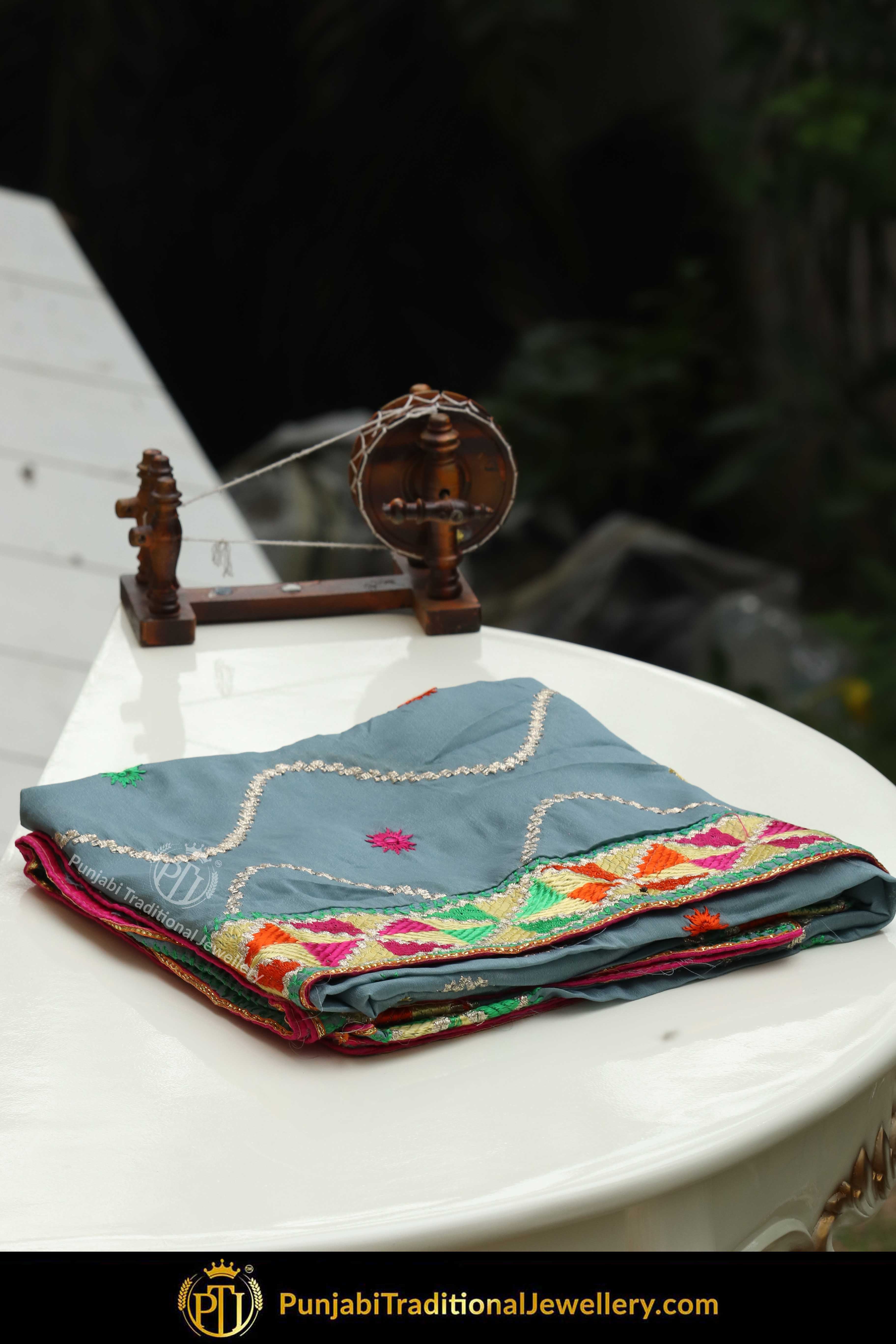 Multi Color Pure Phulkari Dupatta By Punjabi Traditional Jewellery