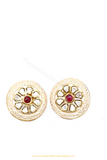 Gold Finished Rubby Kundan Studs By PTJ