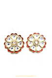 Gold Finished Rubby Kundan Studs By PTJ