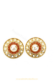 Gold Finished Rubby Kundan Studs By PTJ