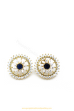 Gold Finished Blue AD Studs By  PTJ