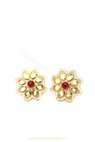 Gold Finished Rubby Kundan Studs By PTJ