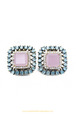 Oxidised Pink & Mint Studs By PTJ