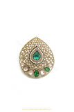 Antique Gold Finished Emerald Ring By PTJ