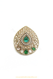 Gold Finished Navratan Kundan Ring By PTJ