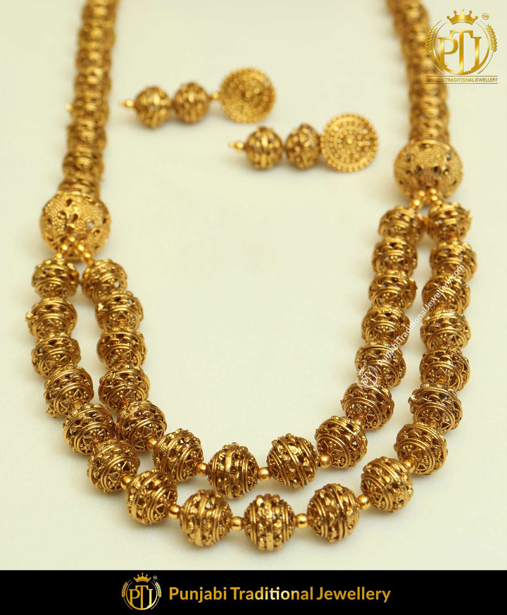 Antique Gold Jodha Mala Necklace Set | Punjabi Traditional Jewellery Exclusive