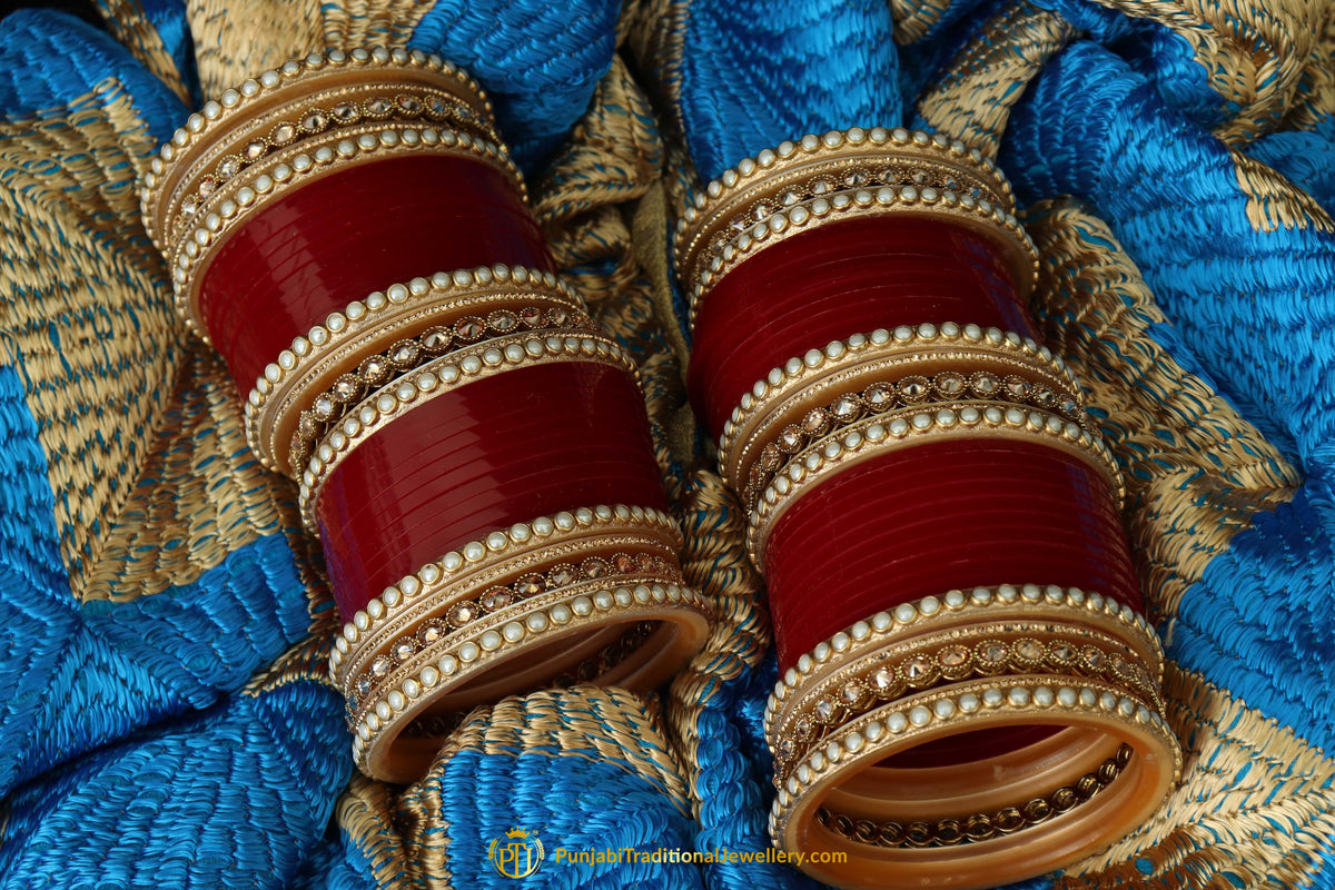 Maroon Wedding Bridal Chura By Punjabi Traditional Jewellery