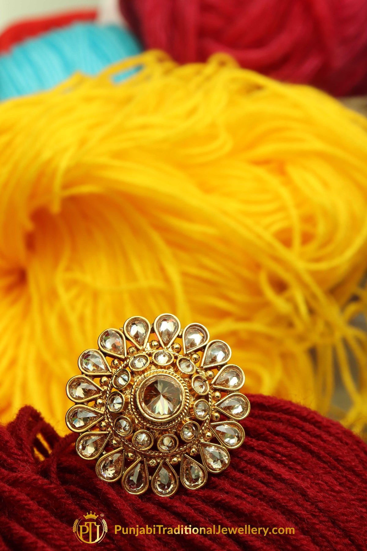 Champagne Stone Ring By Punjabi Traditional Jewellery