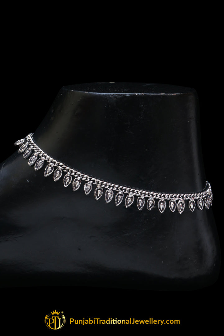 Silver Plated Payal By Punjabi Traditional Jewellery