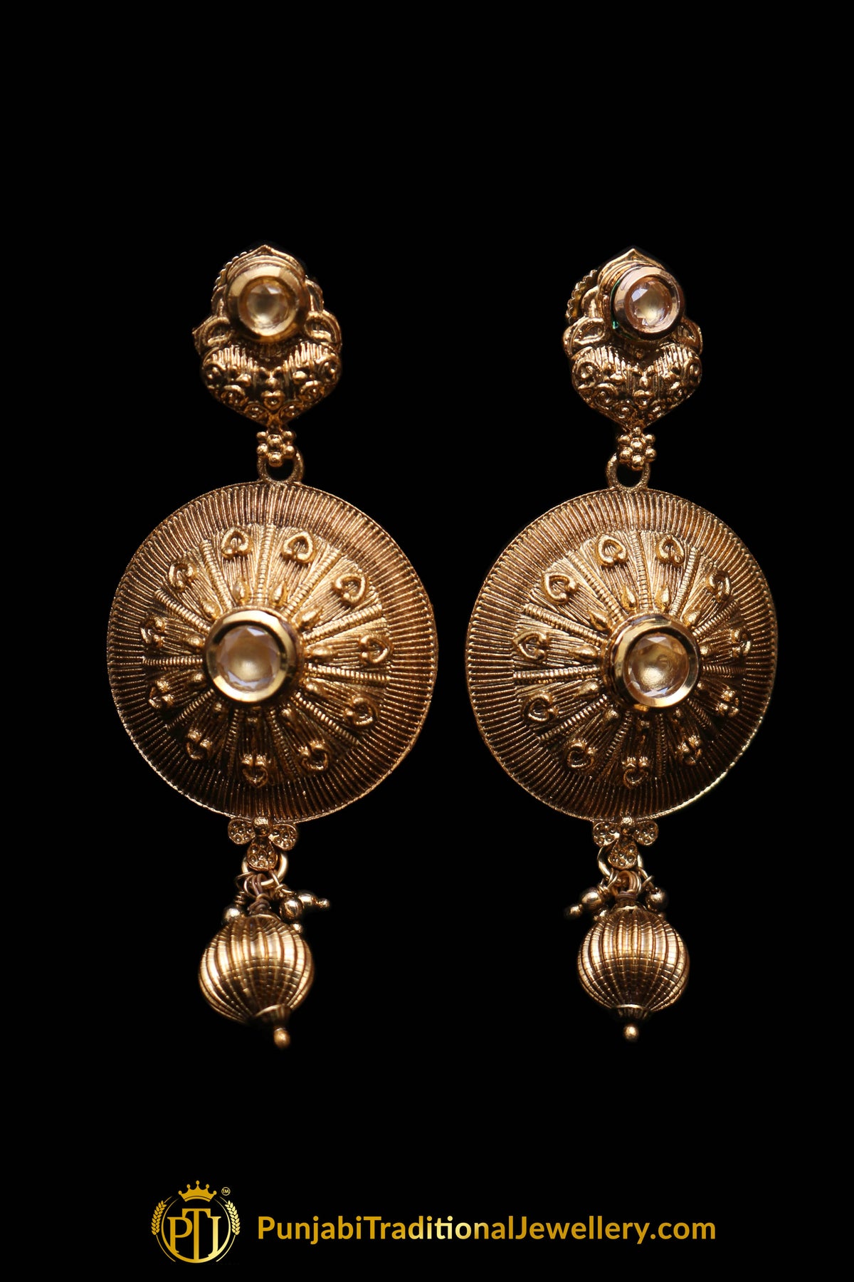 Lihaaz Antique Gold Necklace Set By Punjabi Traditional Jewellery