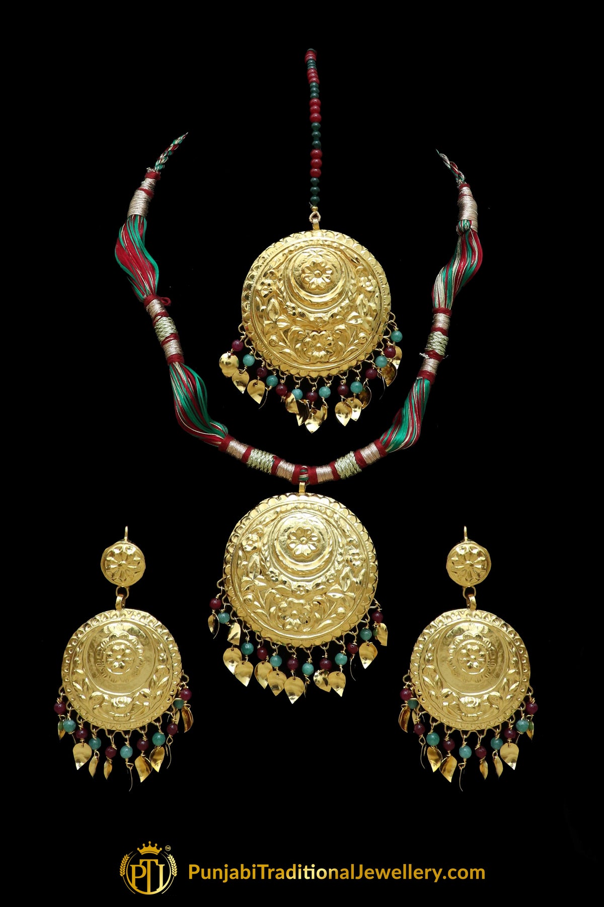 Ilmeeyat Pippal Patti Daakh Necklace, Tikka & Earrings | Punjabi Giddha Jewellery | Punjabi Traditional Jewellery Exclusive
