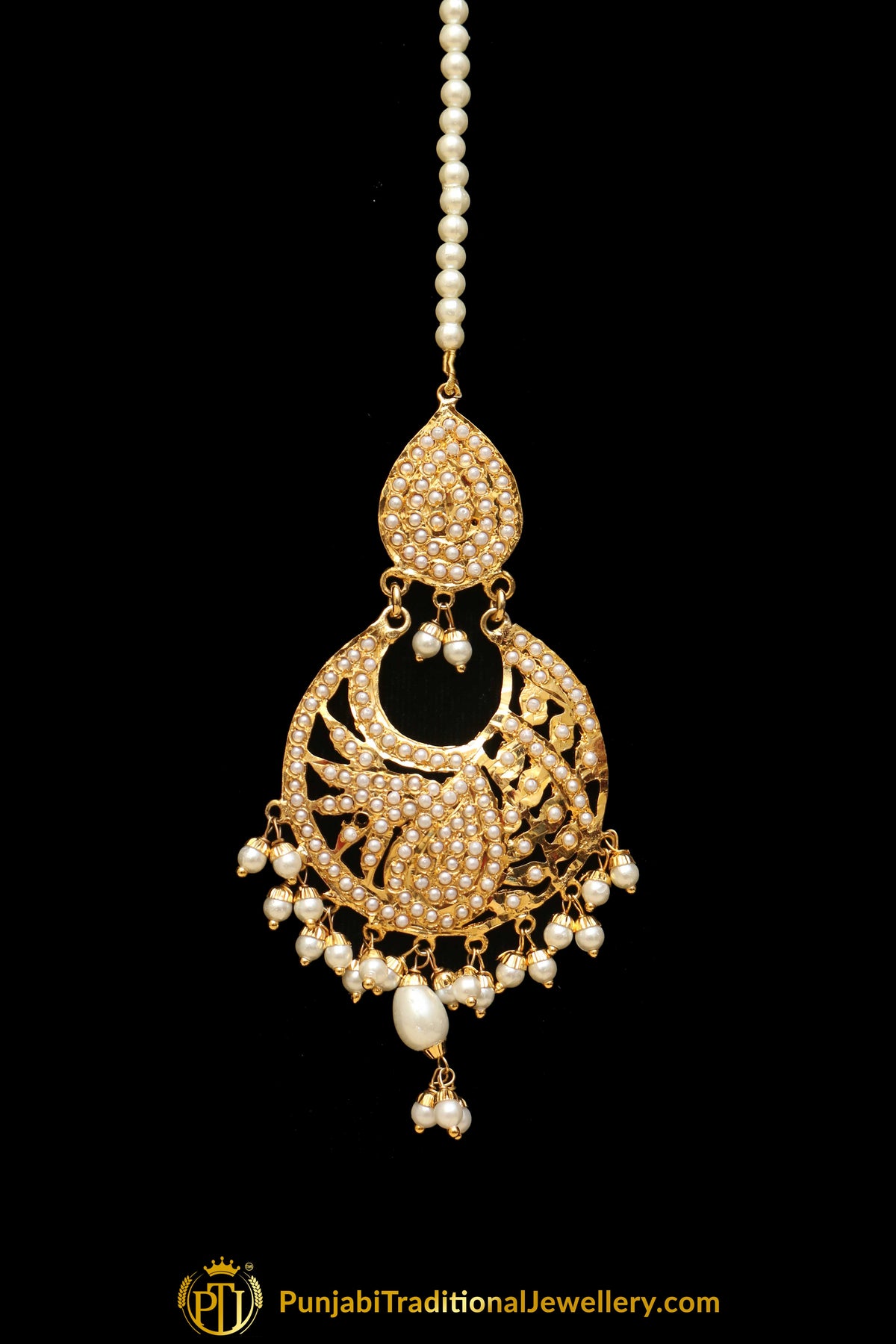 Golden Jadau Tikka By Punjabi Traditional Jewellery