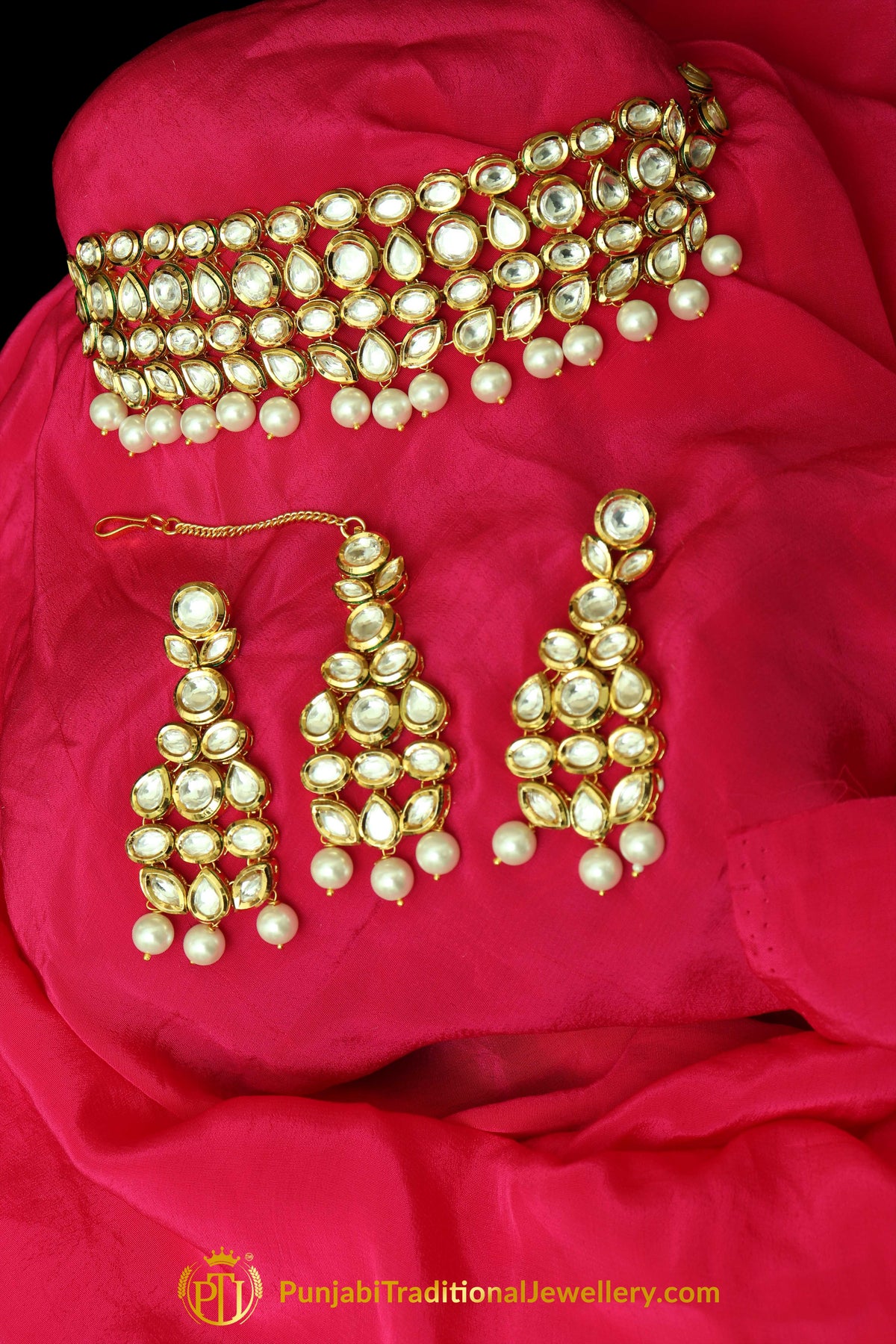 Kundan Choker Necklace Set By Punjabi Taditional Jewellery